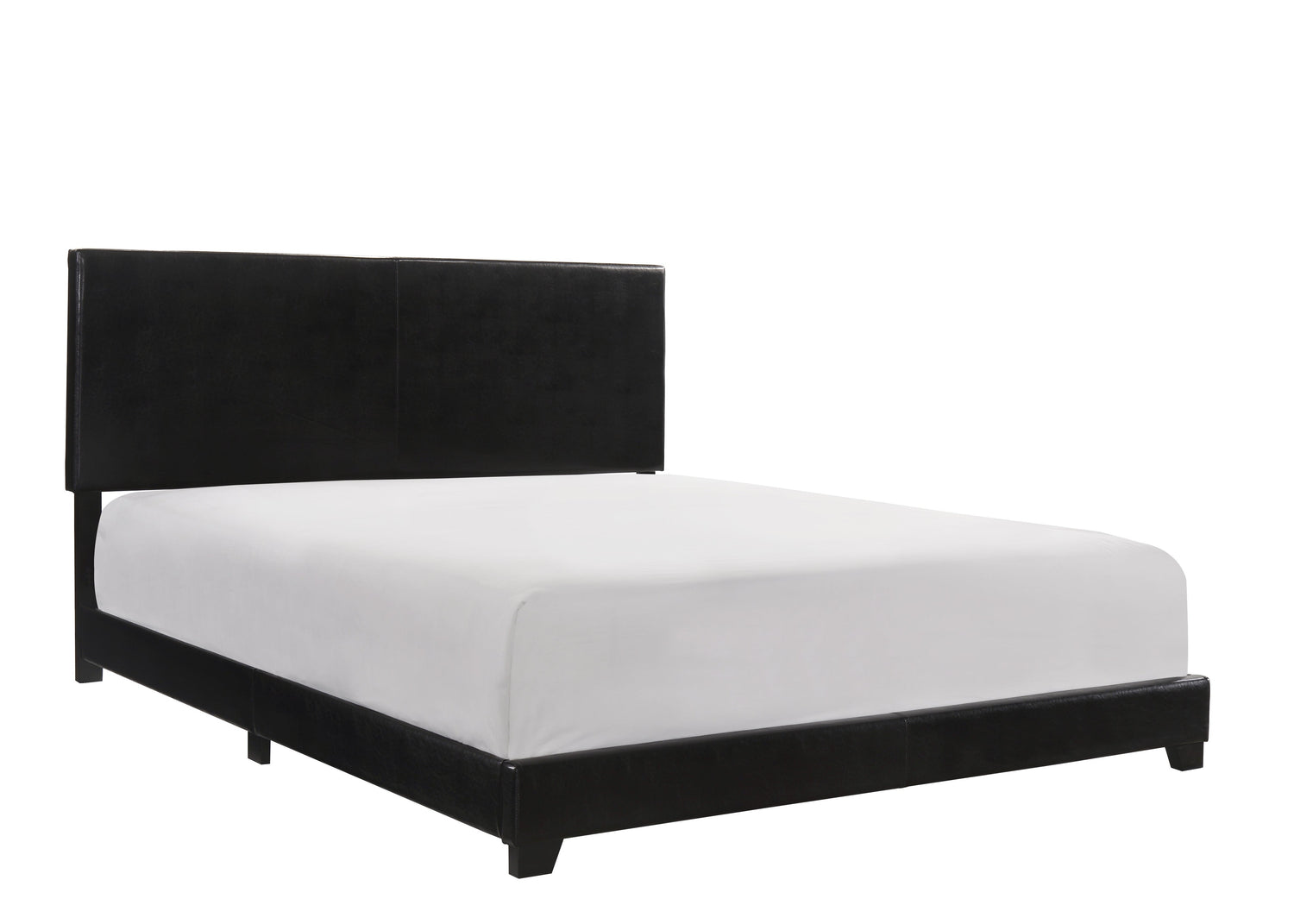 Erin Black PU Leather Queen Upholstered Bed - 5271PU-Q - Bien Home Furniture &amp; Electronics
