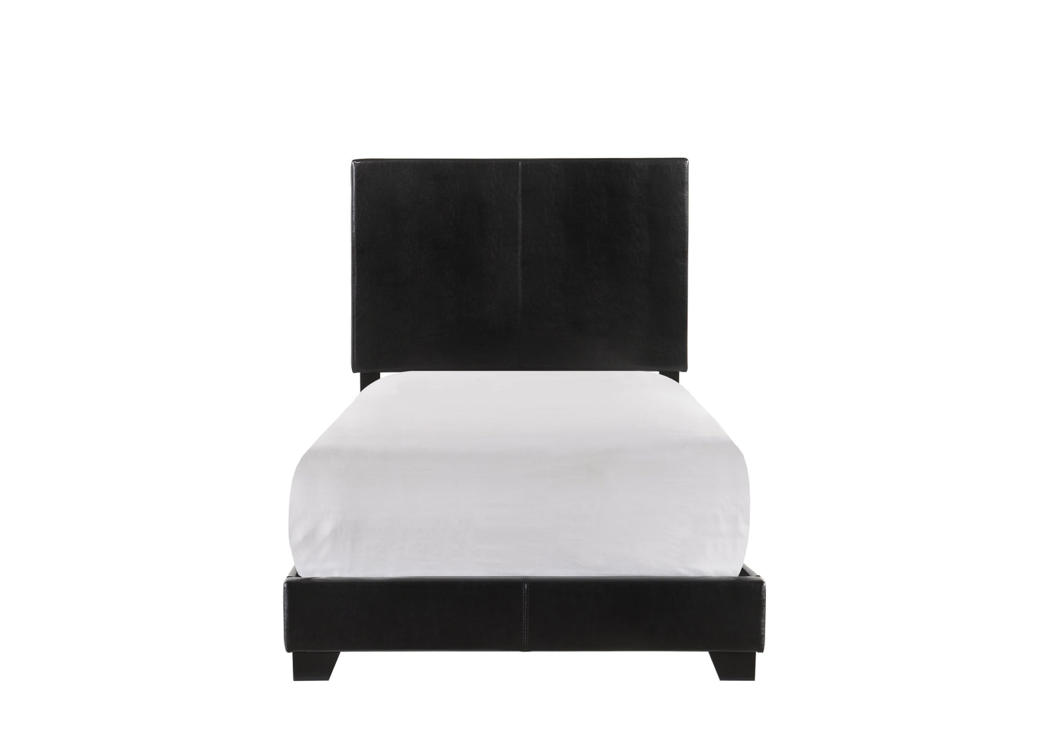 Erin Black PU Leather Twin Upholstered Bed - 5271PU-T - Bien Home Furniture &amp; Electronics