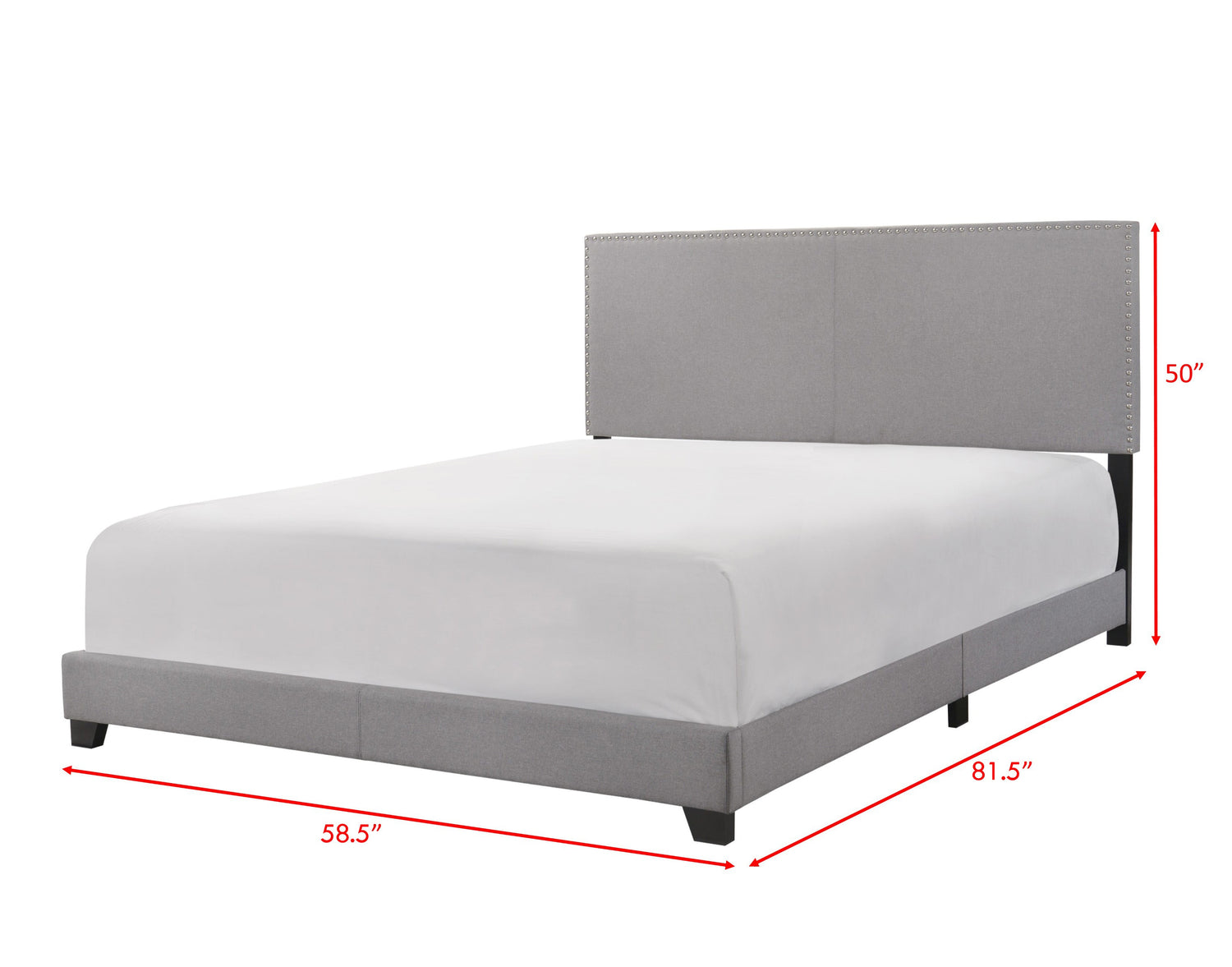 Erin Gray Full Upholstered Bed - 5271GY-F-NH - Bien Home Furniture &amp; Electronics