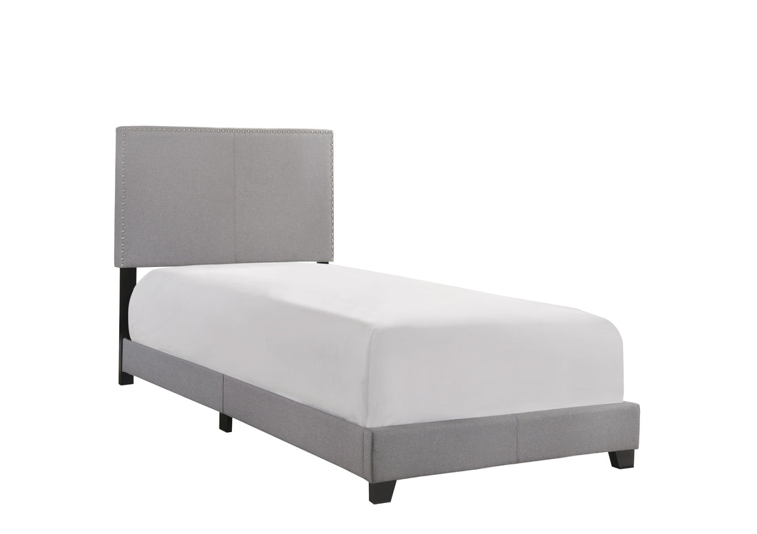 Erin Gray Twin Upholstered Bed - 5271GY-T-NH - Bien Home Furniture &amp; Electronics