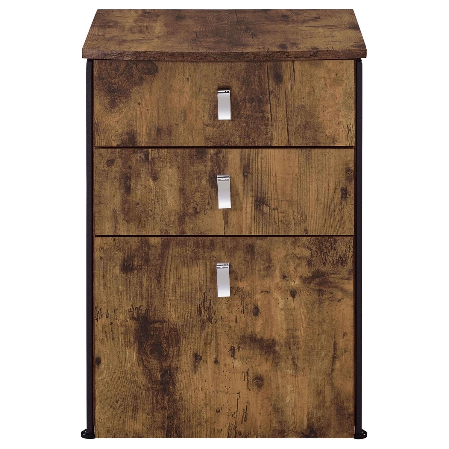 Estrella 3-Drawer File Cabinet Antique Nutmeg/Gunmetal - 800656 - Bien Home Furniture &amp; Electronics