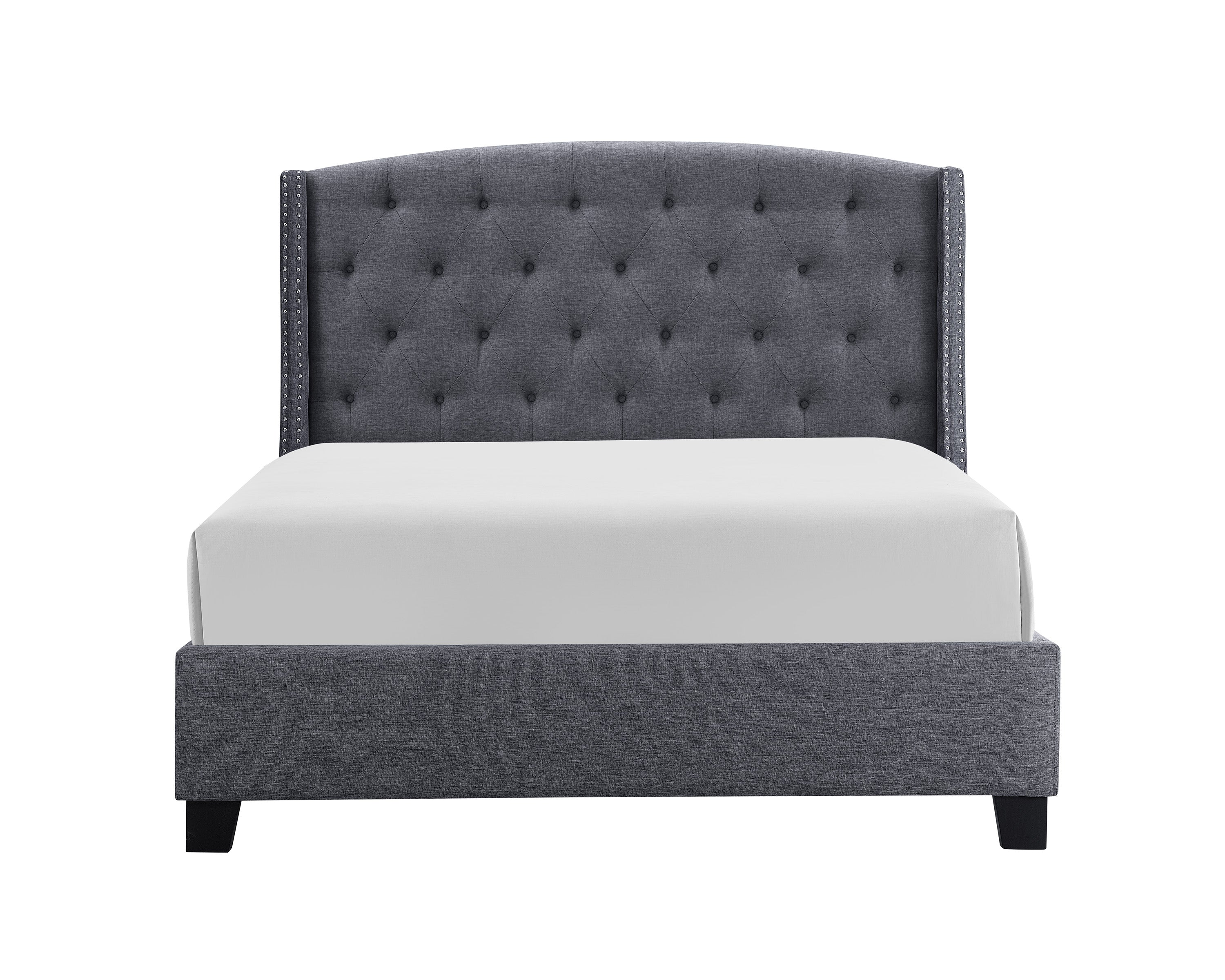Eva Gray King Upholstered Bed - SET | 5111GY-K-HBFB | 5111GY-KQ-RAIL - Bien Home Furniture &amp; Electronics