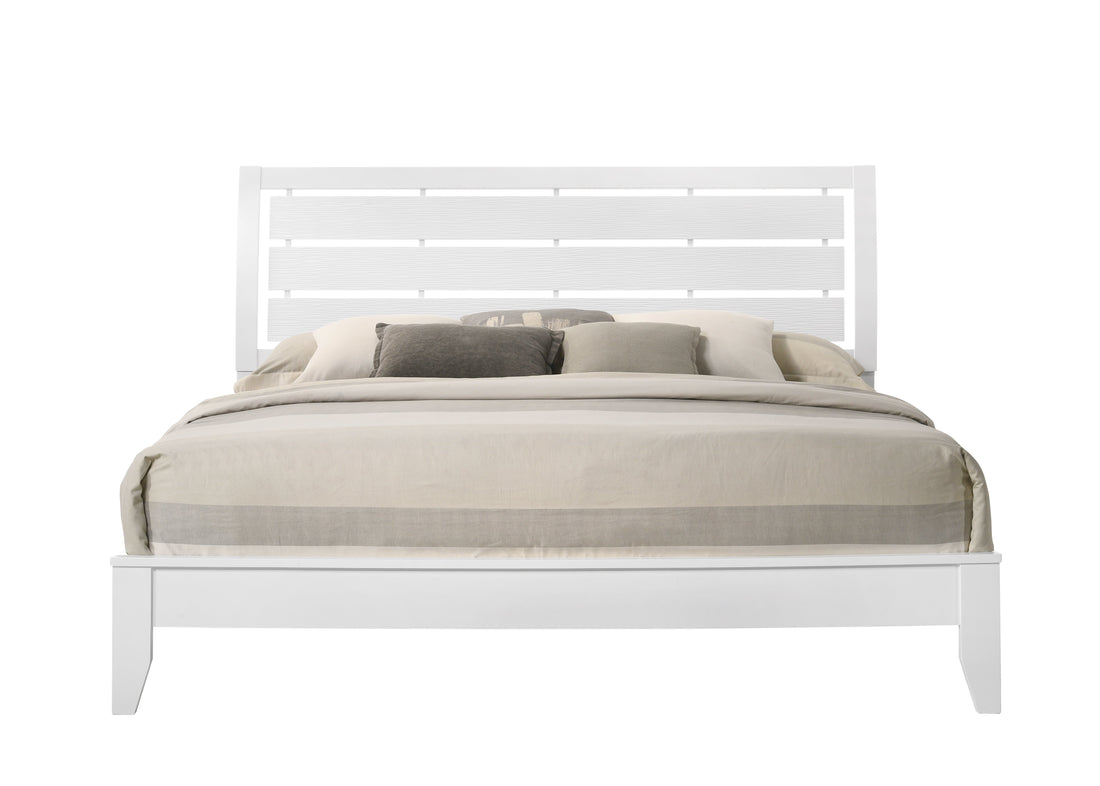 Evan White King Panel Bed - SET | B4710-K-HBFB | B4710-K-RAIL | - Bien Home Furniture &amp; Electronics