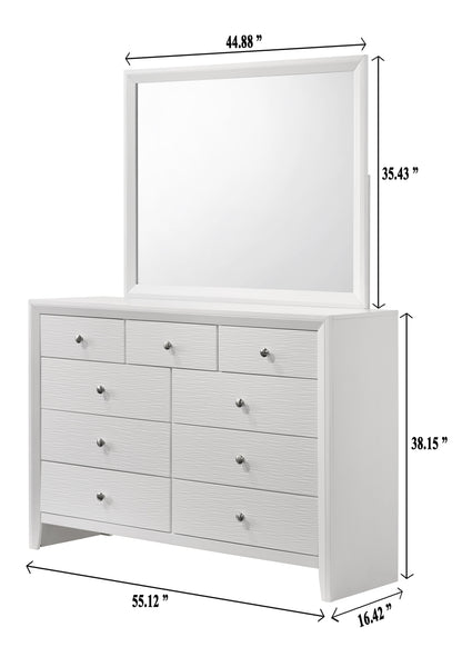 Evan White Panel Bedroom Set - SET | B4710-Q-HBFB | B4710-Q-RAIL | B4710-2 | B4710-4 - Bien Home Furniture &amp; Electronics