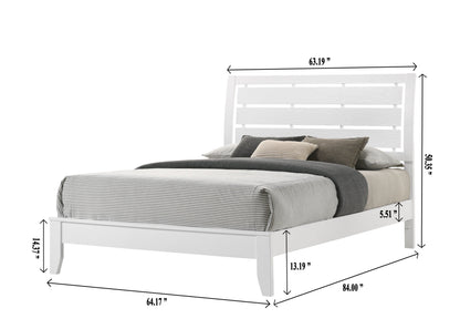 Evan White Queen Panel Bed - SET | B4710-Q-HBFB | B4710-Q-RAIL | - Bien Home Furniture &amp; Electronics