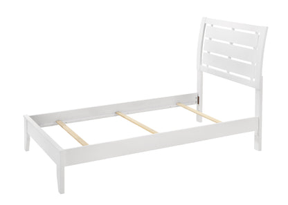 Evan White Twin Panel Bed - SET | B4710-T-HBFB | B4710-T-RAIL | - Bien Home Furniture &amp; Electronics