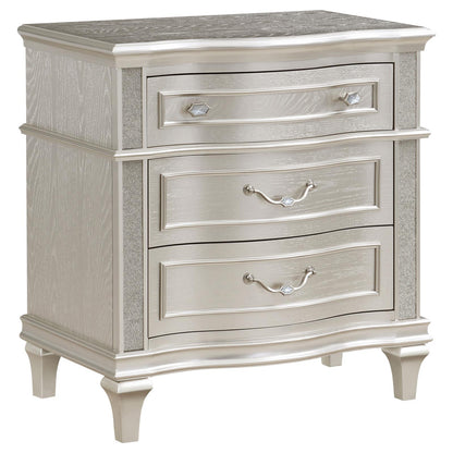 Evangeline 3-Drawer Nightstand Silver Oak - 223392 - Bien Home Furniture &amp; Electronics