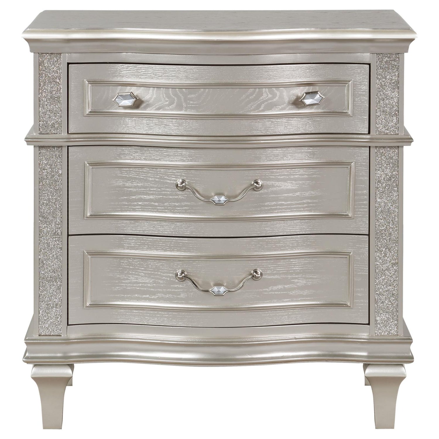 Evangeline 3-Drawer Nightstand Silver Oak - 223392 - Bien Home Furniture &amp; Electronics