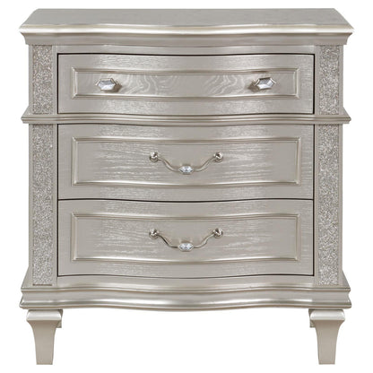 Evangeline 3-Drawer Nightstand Silver Oak - 223392 - Bien Home Furniture &amp; Electronics