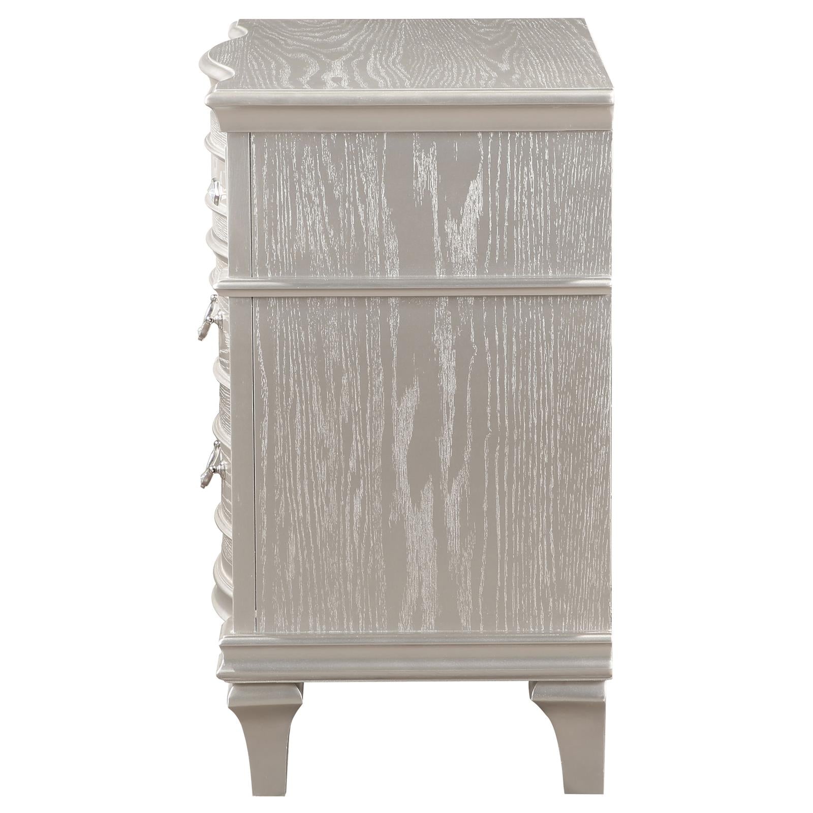 Evangeline 3-Drawer Nightstand Silver Oak - 223392 - Bien Home Furniture &amp; Electronics