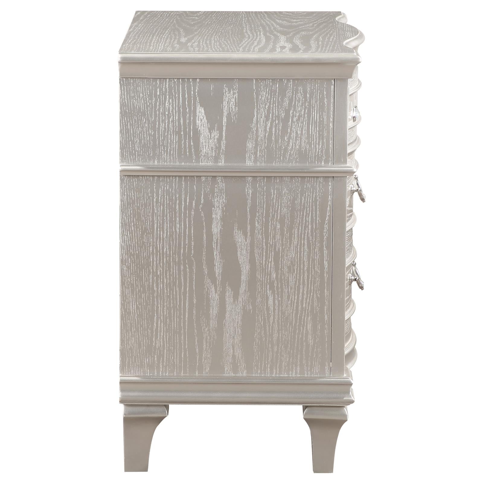 Evangeline 3-Drawer Nightstand Silver Oak - 223392 - Bien Home Furniture &amp; Electronics