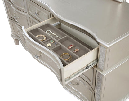 Evangeline 9-drawer Dresser with Mirror Silver Oak - 223393M - Bien Home Furniture &amp; Electronics