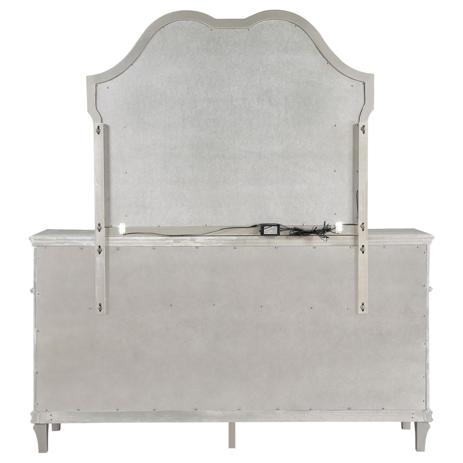 Evangeline 9-drawer Dresser with Mirror Silver Oak - 223393M - Bien Home Furniture &amp; Electronics