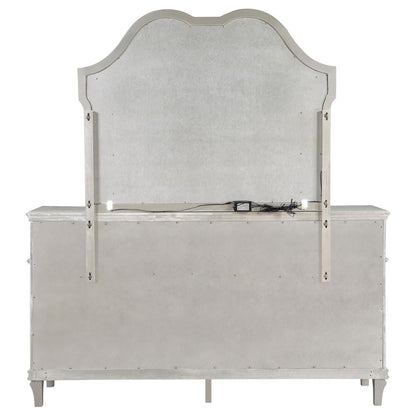 Evangeline 9-drawer Dresser with Mirror Silver Oak - 223393M - Bien Home Furniture &amp; Electronics