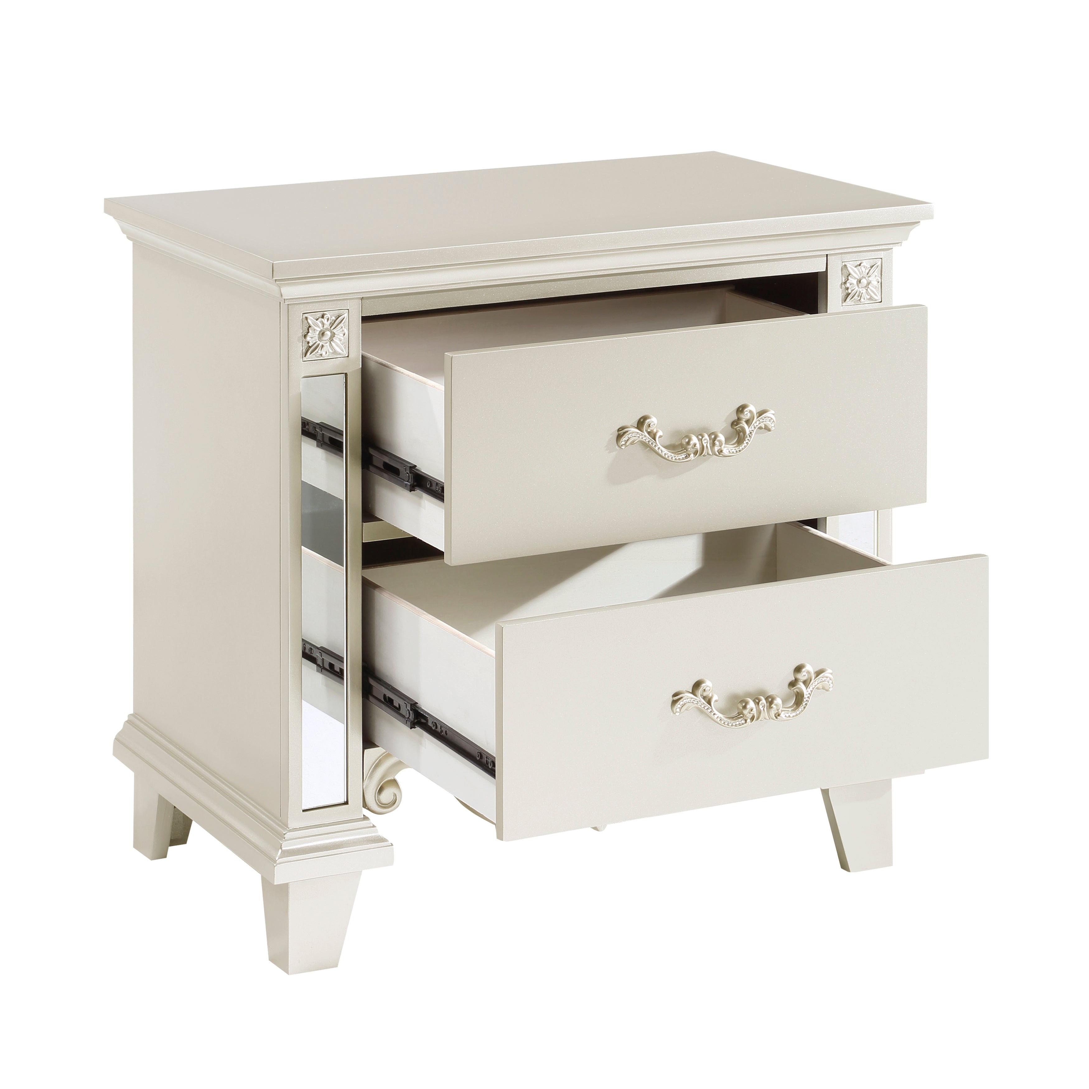 Ever Champagne Mirrored Nightstand - 1429-4 - Bien Home Furniture &amp; Electronics