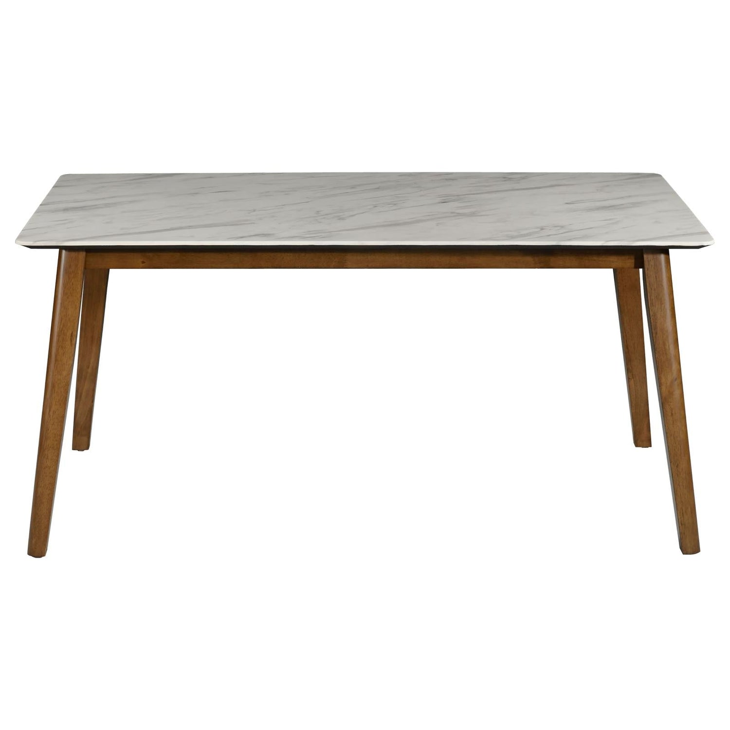 Everett Natural Walnut/White Faux Marble Top Dining Table - 192761 - Bien Home Furniture &amp; Electronics