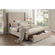 Fairborn Beige Queen Upholstered Storage Platform Bed - SET | 5877BE-1 | 5877BE-3 | 5877-2DW - Bien Home Furniture & Electronics