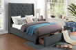 Fairborn Gray King Upholstered Storage Platform Bed - SET | 5877KGY-1 | 5877KGY-3EK | 5877K-2DW - Bien Home Furniture & Electronics