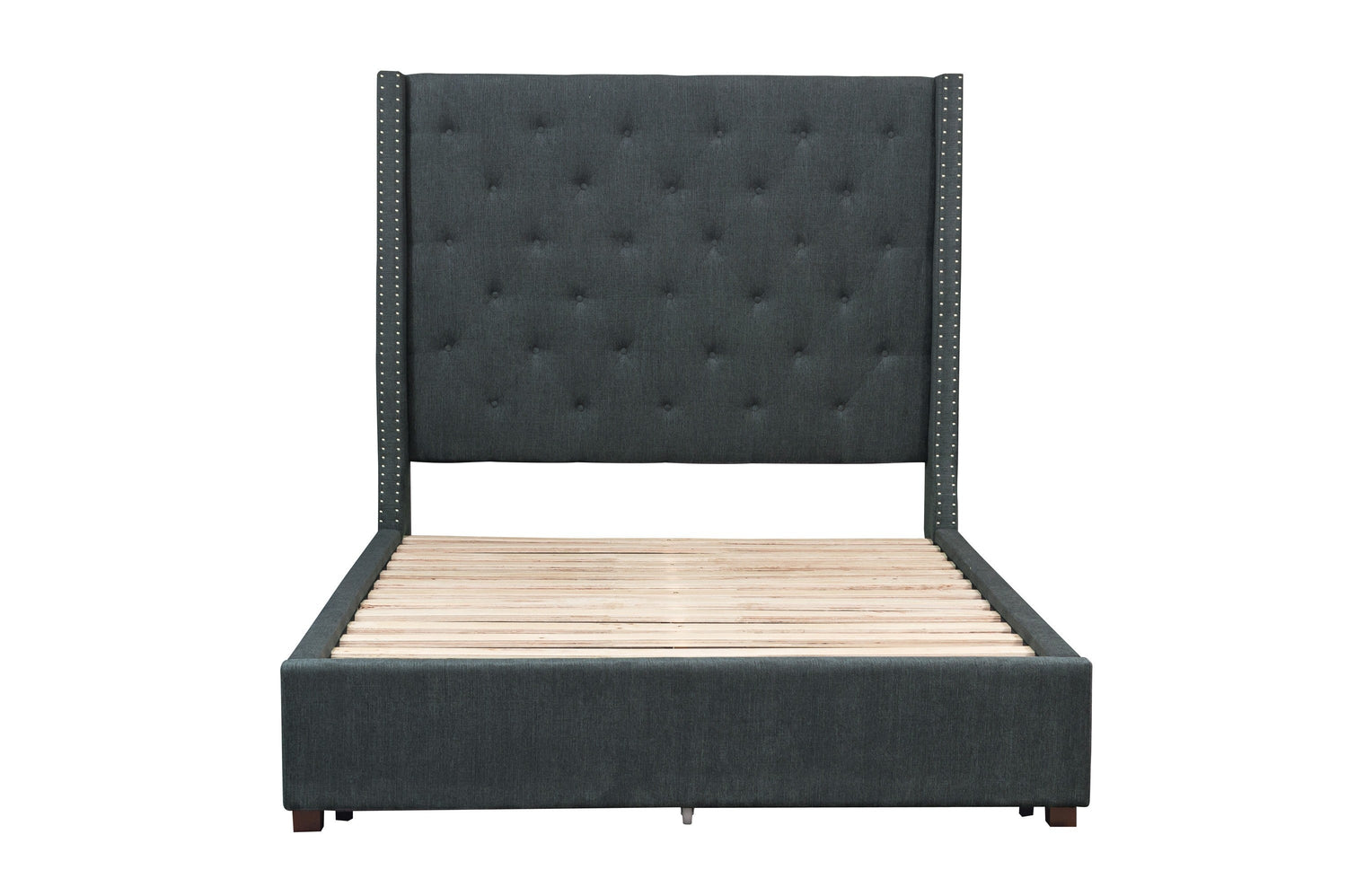 Fairborn Gray King Upholstered Storage Platform Bed - SET | 5877KGY-1 | 5877KGY-3EK | 5877K-2DW - Bien Home Furniture &amp; Electronics