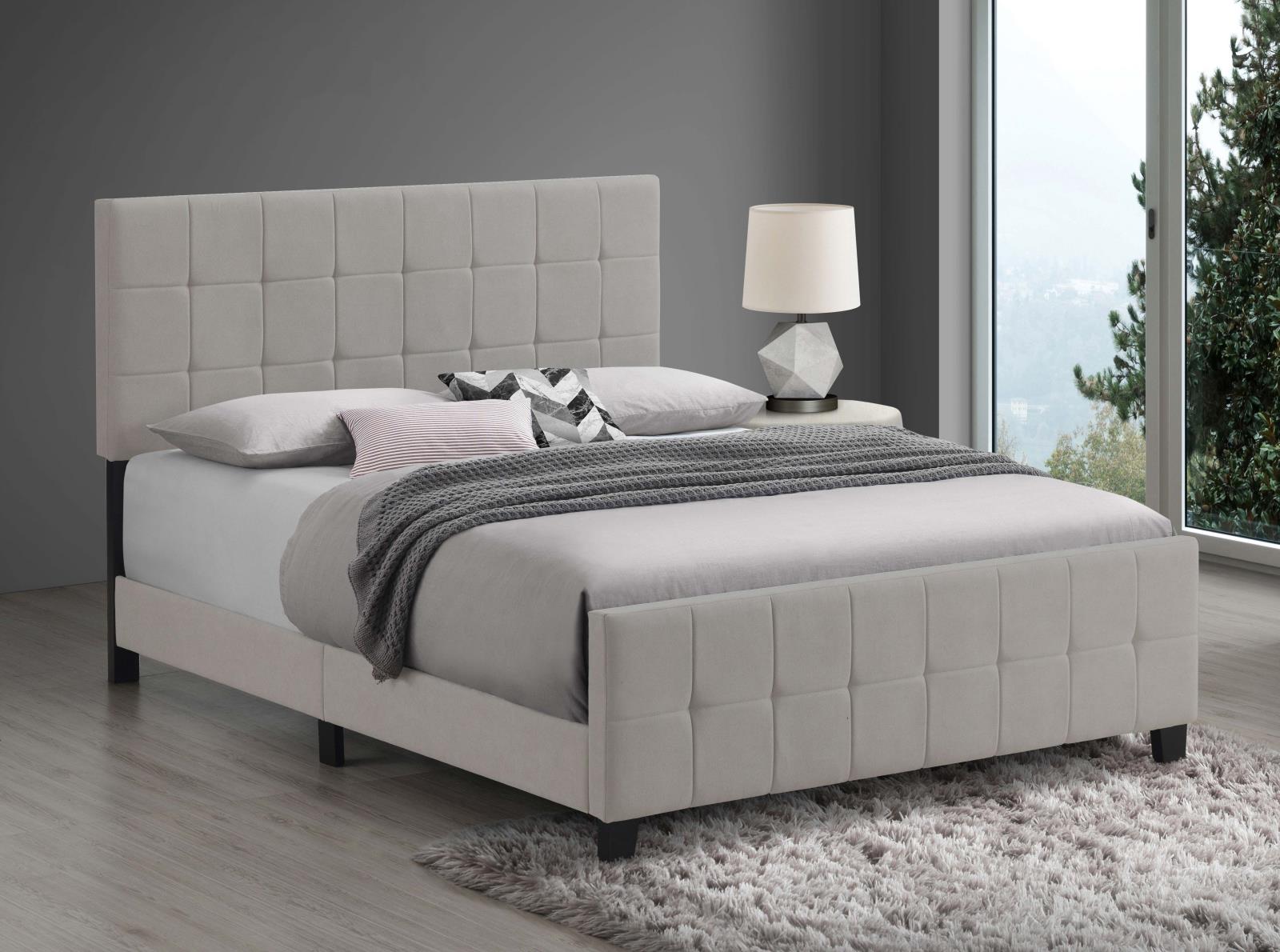 Fairfield Eastern King Upholstered Panel Bed Beige - 305952KE - Bien Home Furniture &amp; Electronics