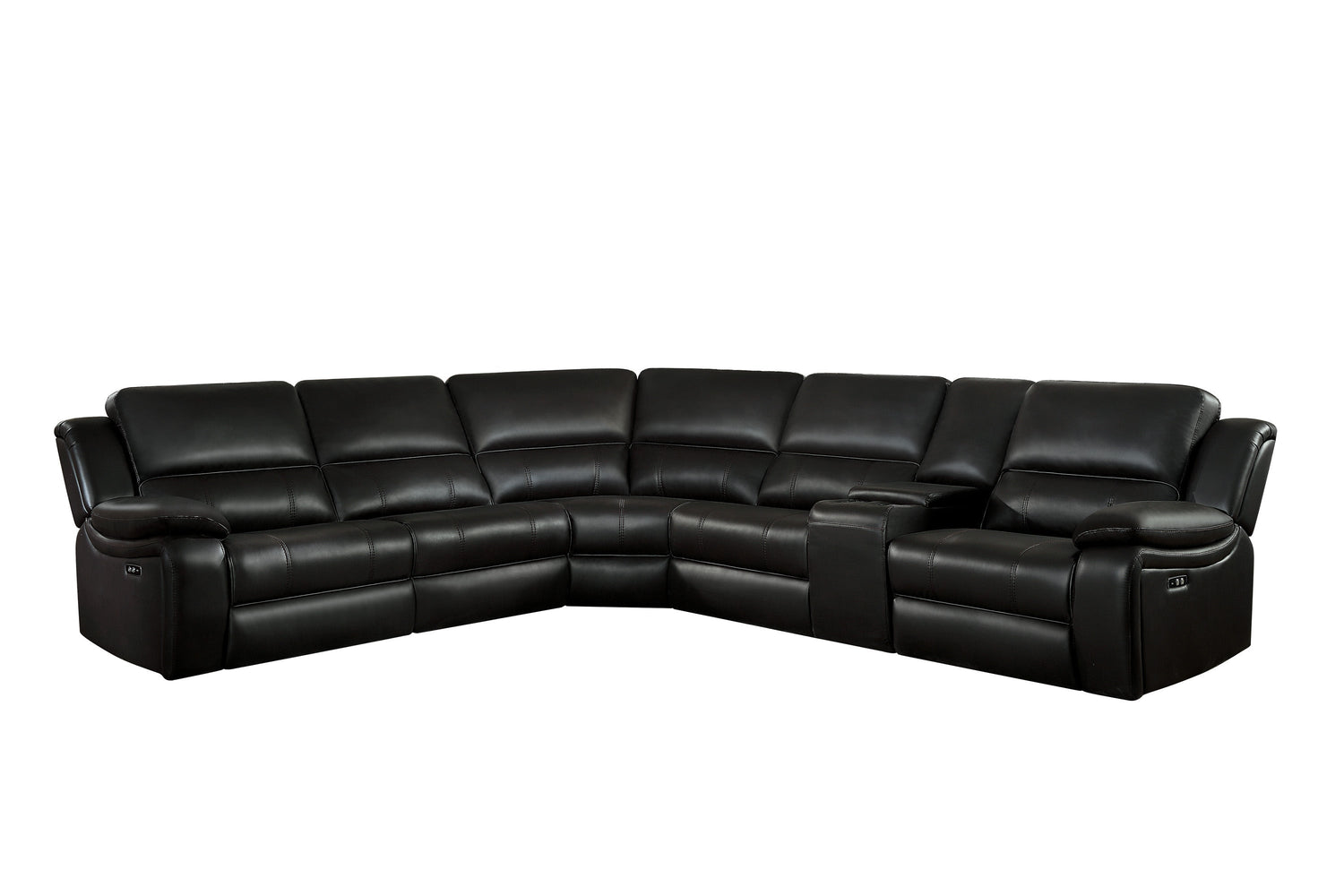 Falun Dark Brown 6-Piece Modular Power Reclining Sectional - 8260DB*6PW - Bien Home Furniture &amp; Electronics