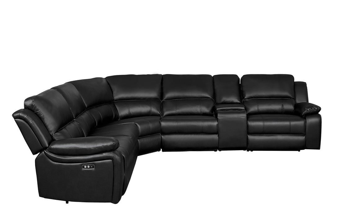 Falun Dark Brown 6-Piece Modular Power Reclining Sectional - 8260DB*6PW - Bien Home Furniture &amp; Electronics