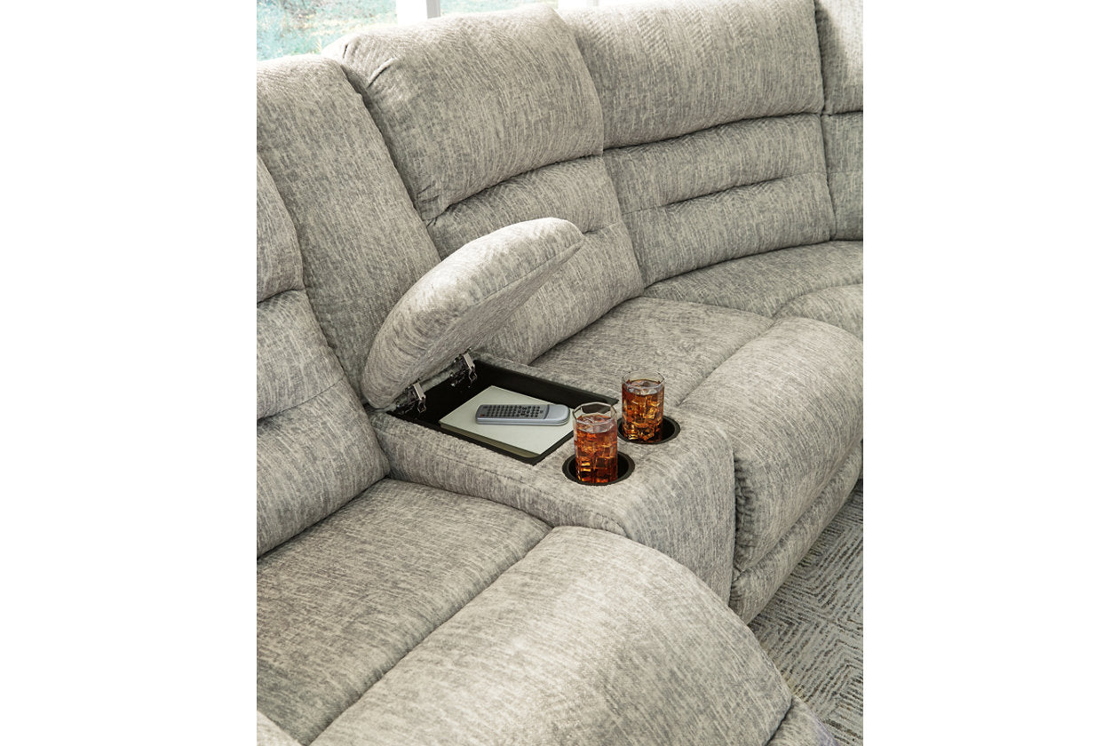 Family Den Pewter 3-Piece Power Reclining Sectional - SET | 5180263 | 5180277 | 5180290 - Bien Home Furniture &amp; Electronics