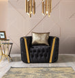 Fanci Black Velvet Chair - FANCIBLACK-CH - Bien Home Furniture & Electronics