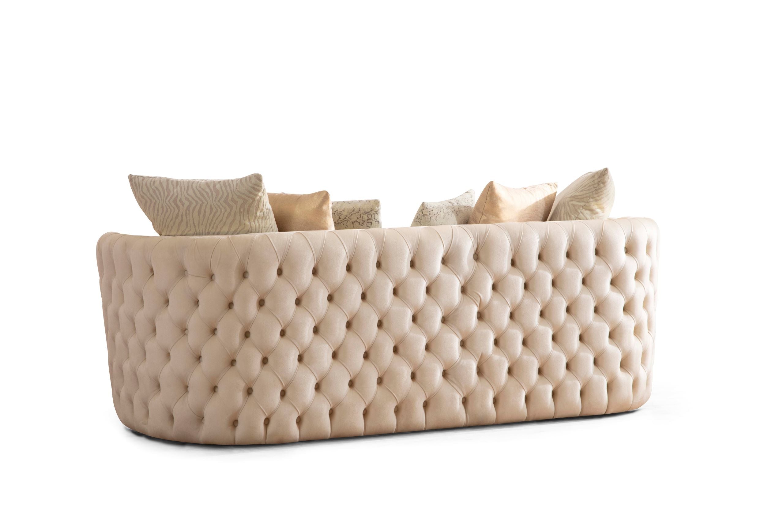 Fanci Ivory Velvet Living Room Set - FANCIIVORY-SL - Bien Home Furniture &amp; Electronics
