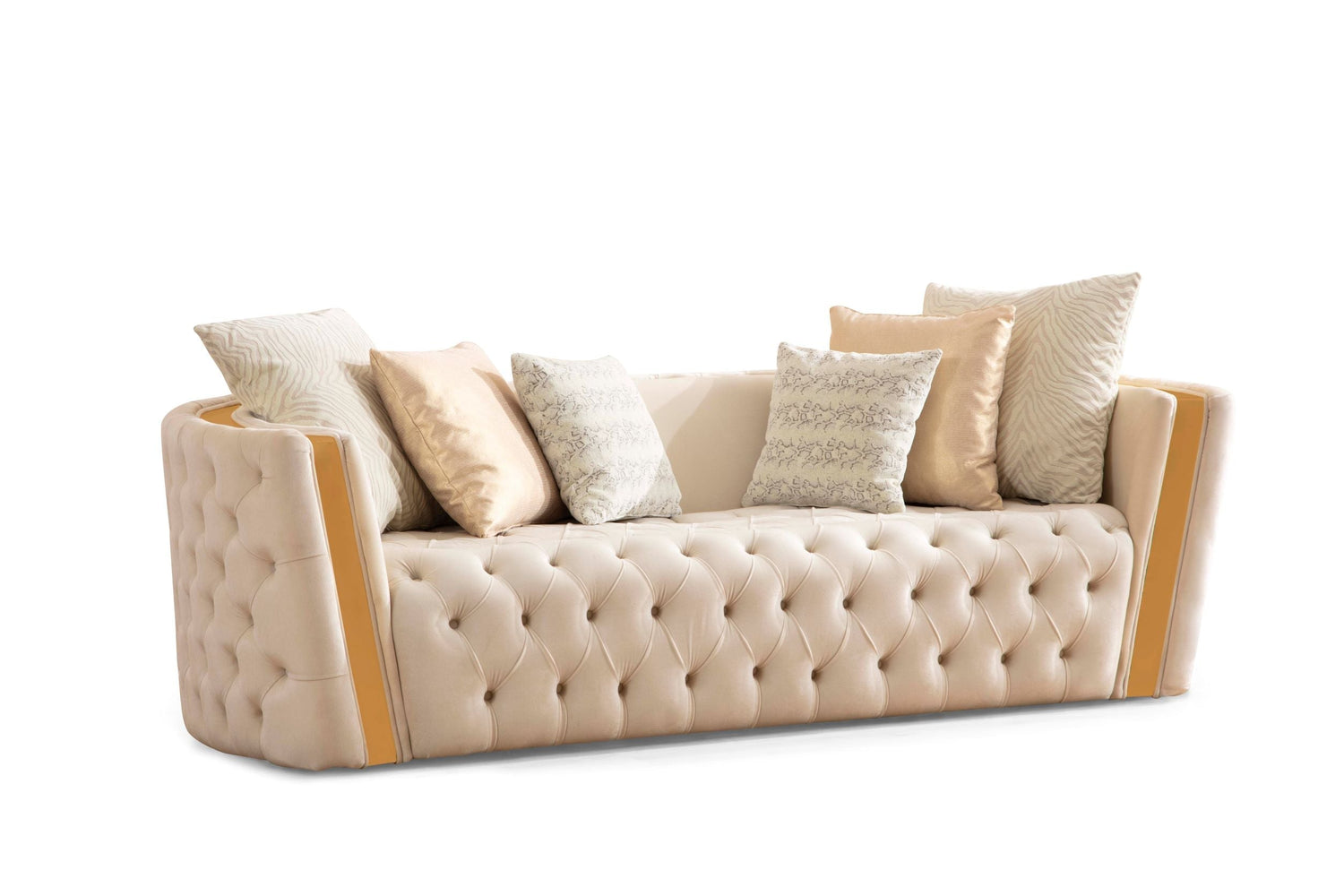 Fanci Ivory Velvet Living Room Set - FANCIIVORY-SL - Bien Home Furniture &amp; Electronics