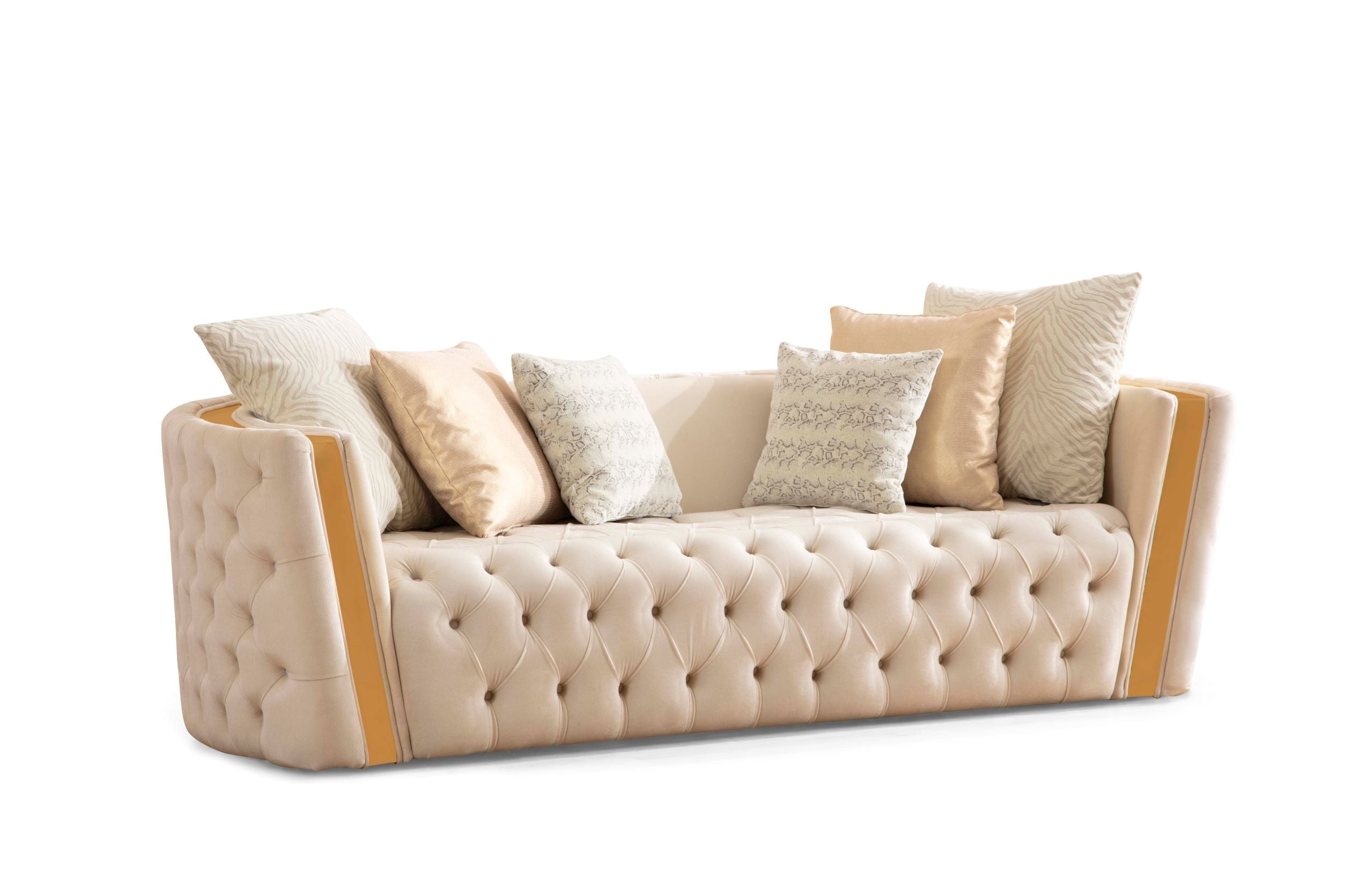 Fanci Ivory Velvet Living Room Set - FANCIIVORY-SL - Bien Home Furniture &amp; Electronics