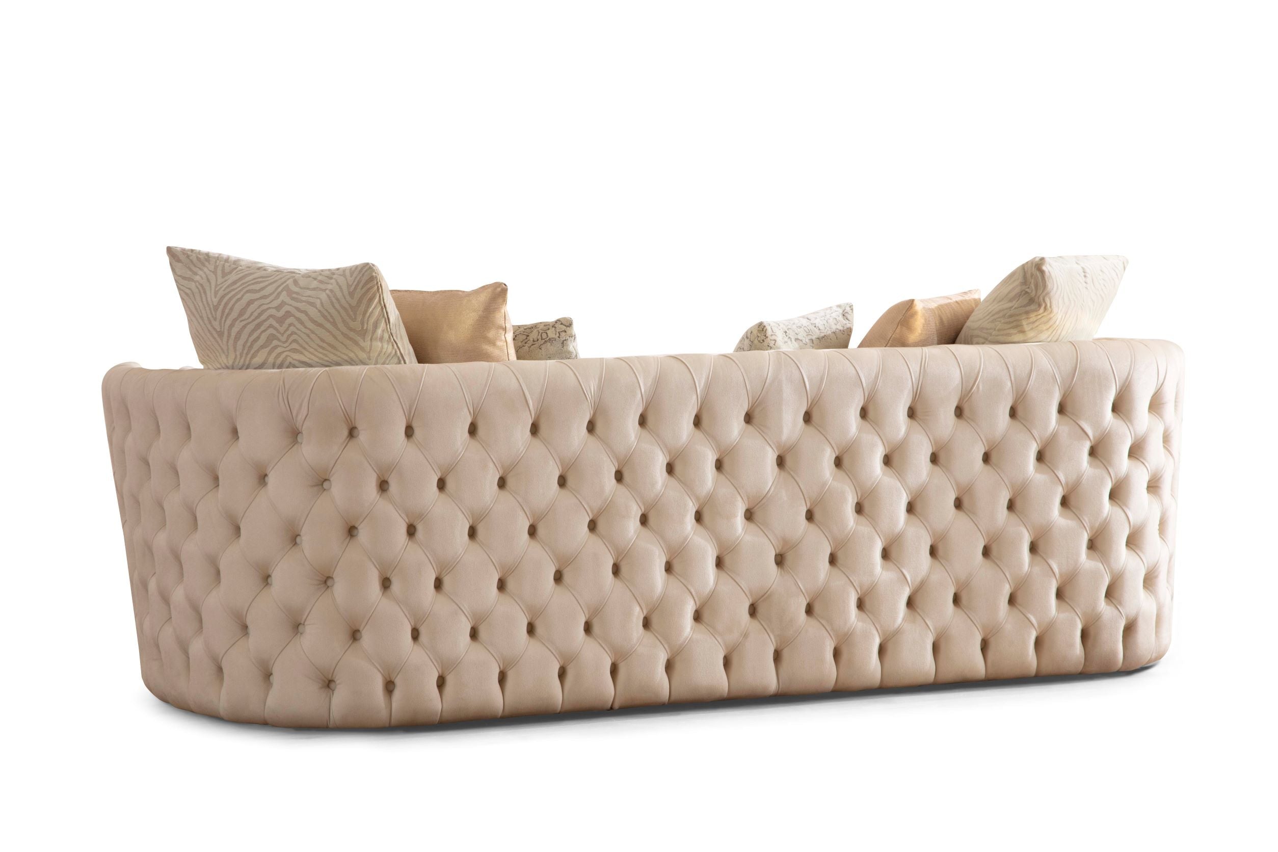Fanci Ivory Velvet Living Room Set - FANCIIVORY-SL - Bien Home Furniture &amp; Electronics