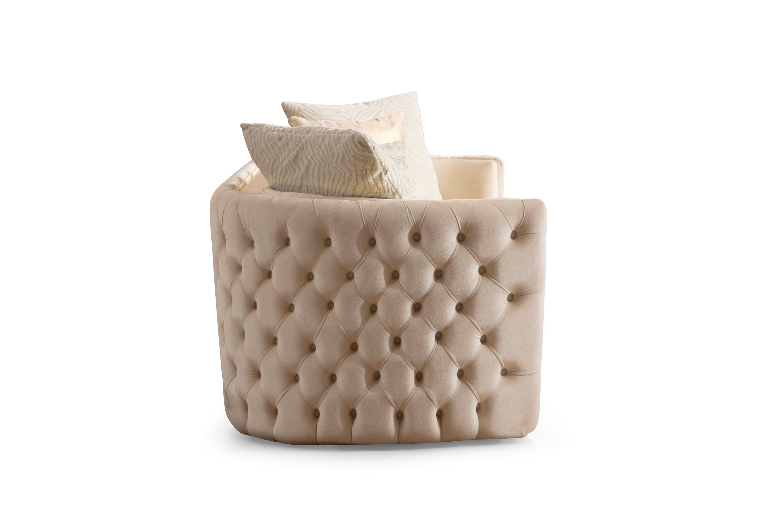 Fanci Ivory Velvet Living Room Set - FANCIIVORY-SL - Bien Home Furniture &amp; Electronics
