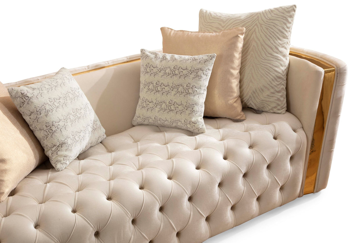 Fanci Ivory Velvet Living Room Set - FANCIIVORY-SL - Bien Home Furniture &amp; Electronics