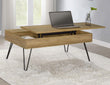 Fanning Golden Oak/Black Lift Top Storage Coffee Table - 723368 - Bien Home Furniture & Electronics