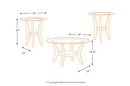 Fantell Dark Brown Table, Set of 3 - T210-13 - Bien Home Furniture &amp; Electronics