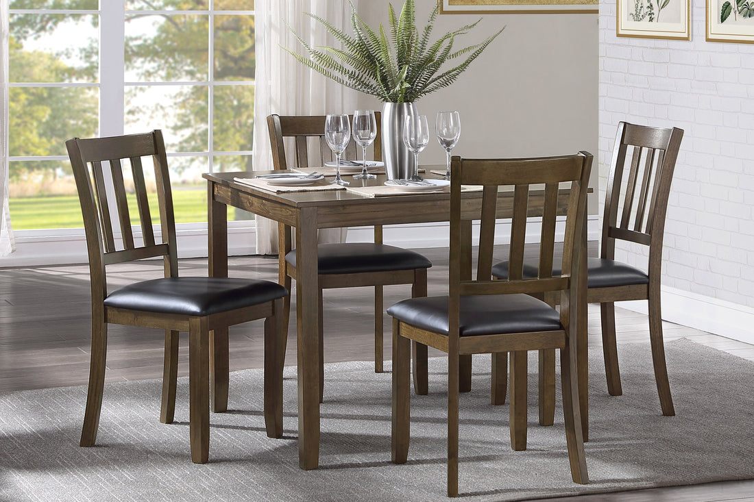 Faust Charcoal Brown 5-Piece Dining Set - 5839CH-5P - Bien Home Furniture &amp; Electronics
