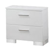 Felicity 2-Drawer Nightstand Glossy White - 203502 - Bien Home Furniture & Electronics