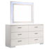 Felicity 6-drawer Dresser with LED Mirror Glossy White - 203503ML - Bien Home Furniture & Electronics