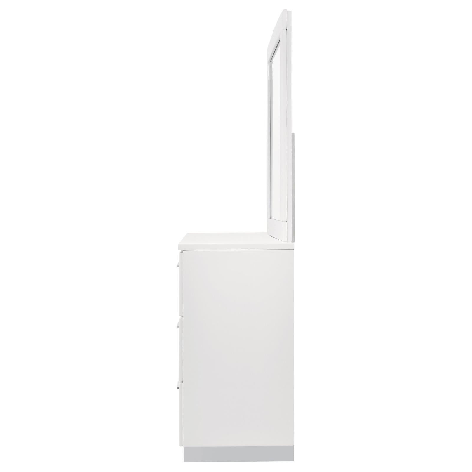 Felicity 6-drawer Dresser with Mirror Glossy White - 203503M - Bien Home Furniture &amp; Electronics