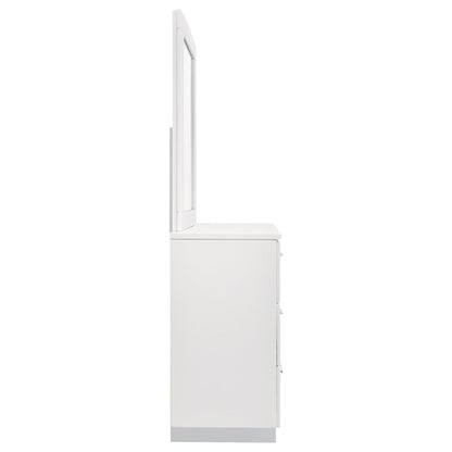 Felicity 6-drawer Dresser with Mirror Glossy White - 203503M - Bien Home Furniture &amp; Electronics