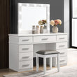Felicity 9-Drawer Vanity Desk with Lighted Mirror Glossy White - 203507 - Bien Home Furniture & Electronics