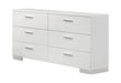 Felicity Glossy White 6-Drawer Dresser - 203503 - Bien Home Furniture & Electronics