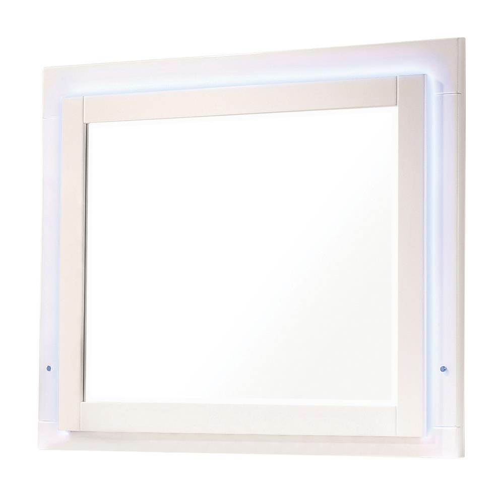 Felicity Glossy White LED Light Mirror - 203504LED - Bien Home Furniture &amp; Electronics