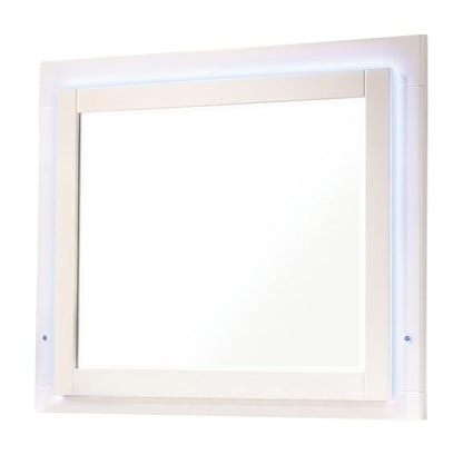 Felicity Glossy White LED Light Mirror - 203504LED - Bien Home Furniture &amp; Electronics