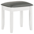 Felicity Metallic/Glossy White Upholstered Vanity Stool - 203507STL - Bien Home Furniture & Electronics