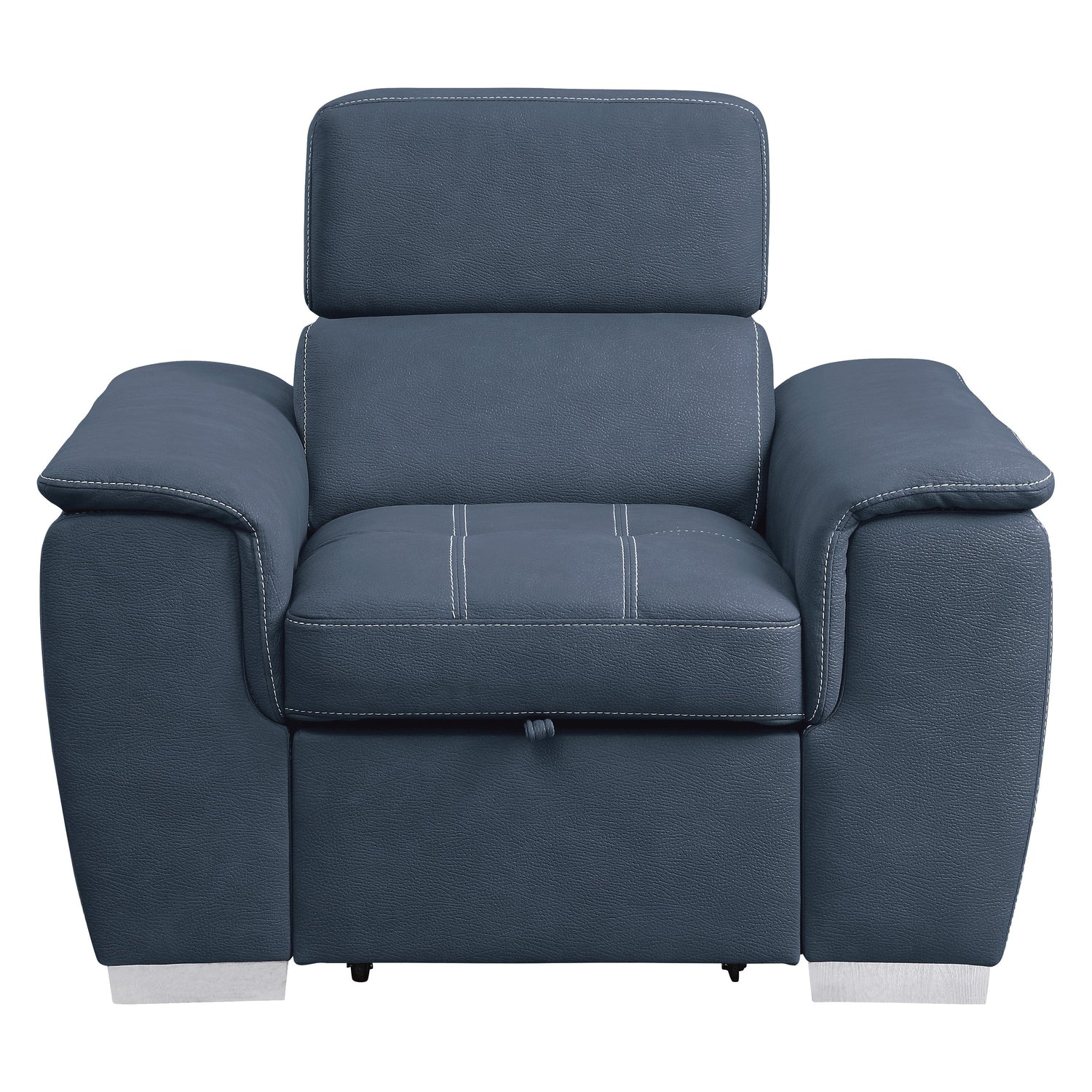 Ferriday Blue Chair with Pull-out Ottoman - 8228BU-1 - Bien Home Furniture &amp; Electronics