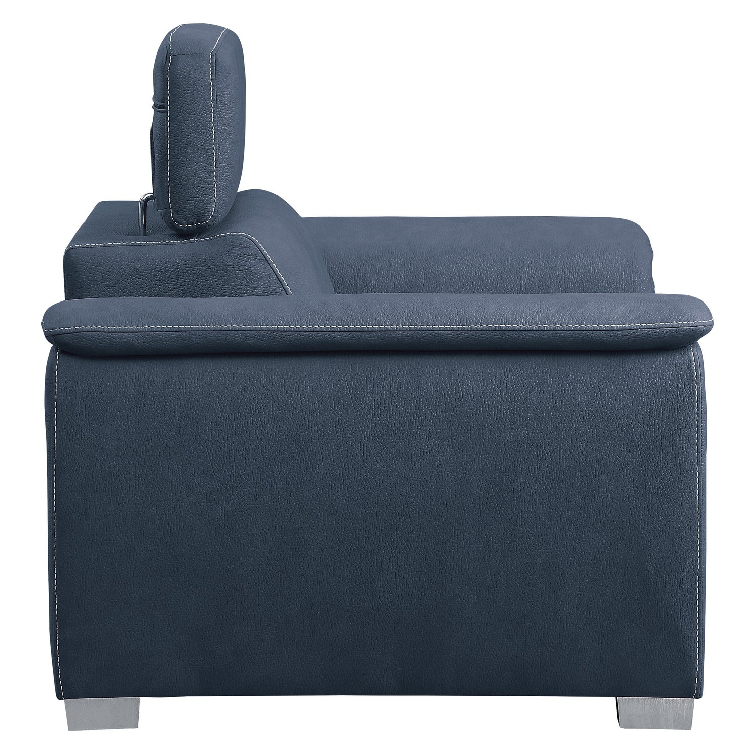 Ferriday Blue Chair with Pull-out Ottoman - 8228BU-1 - Bien Home Furniture &amp; Electronics