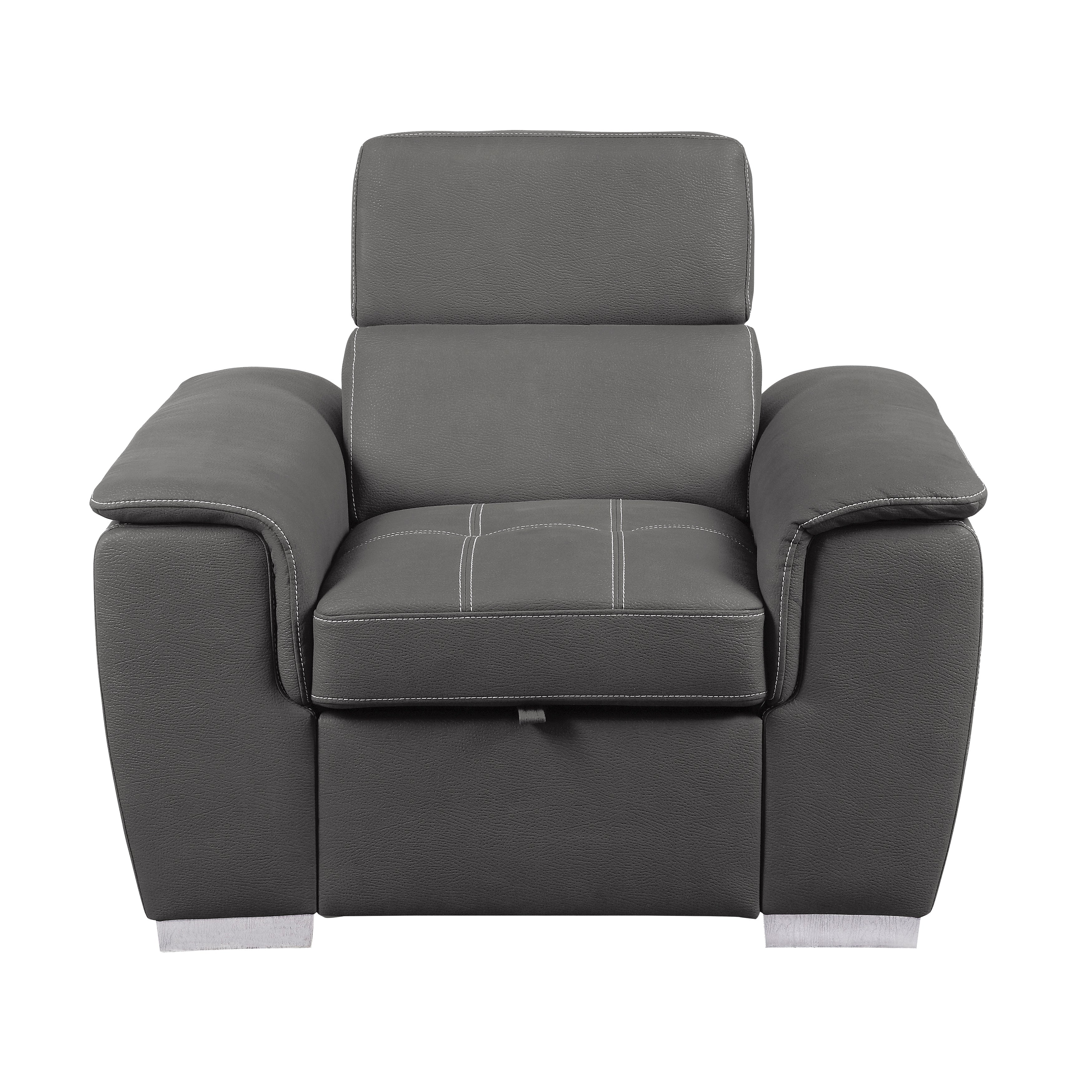 Ferriday Gray Chair with Pull-out Ottoman - 8228GY-1 - Bien Home Furniture &amp; Electronics