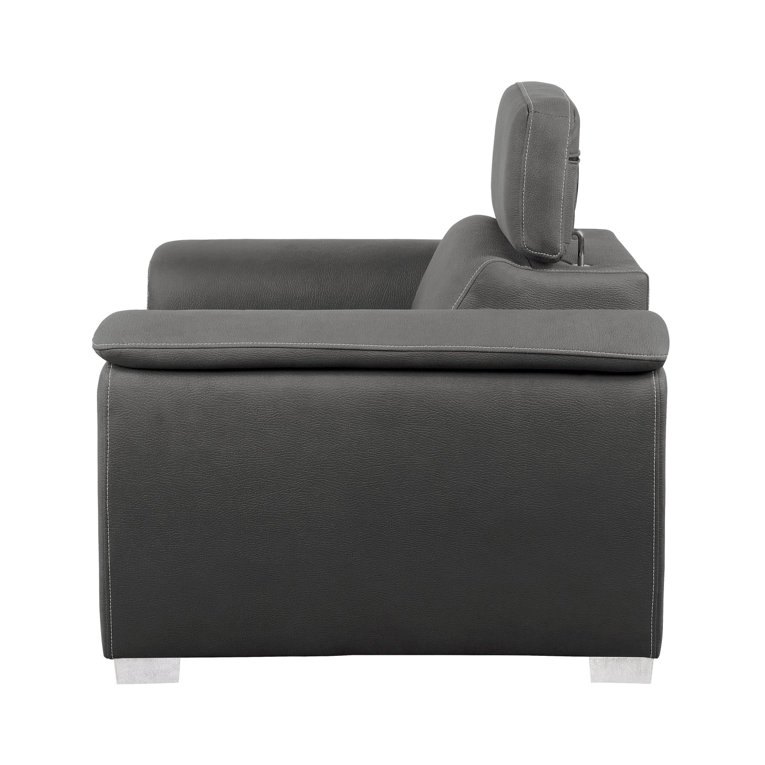 Ferriday Gray Chair with Pull-out Ottoman - 8228GY-1 - Bien Home Furniture &amp; Electronics